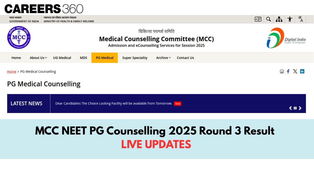 MCC NEET PG Counselling 2025 Round 3 Result Live Updates